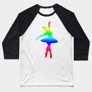 Rainbow Ballerina Baseball T-Shirt